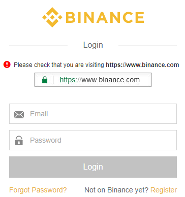 binance login with your email id and password