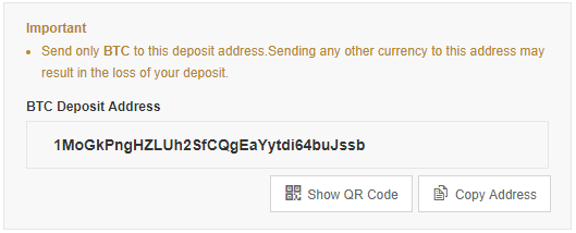 deposit bitcoin on binance