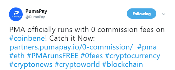 PumaPay Official Tweet