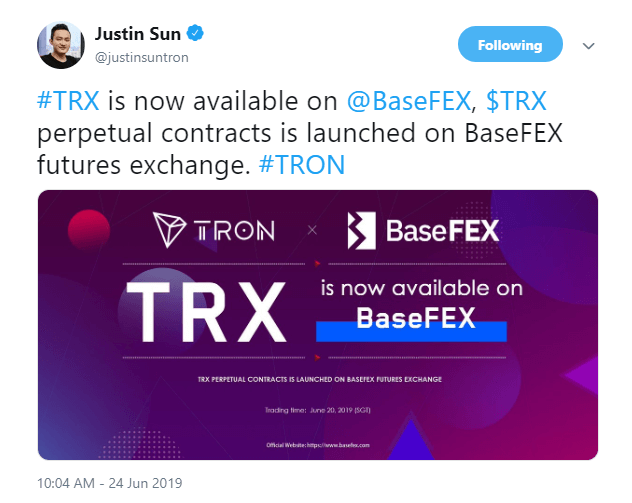 Tron now available on BaseFEX